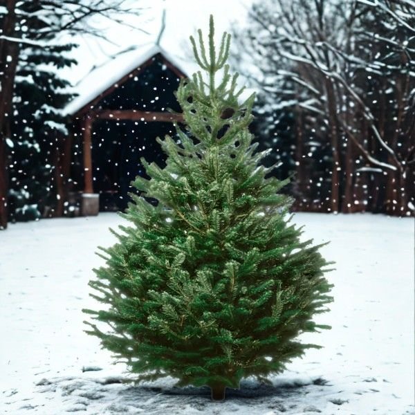 sapin nordmann 170cm dans la neige